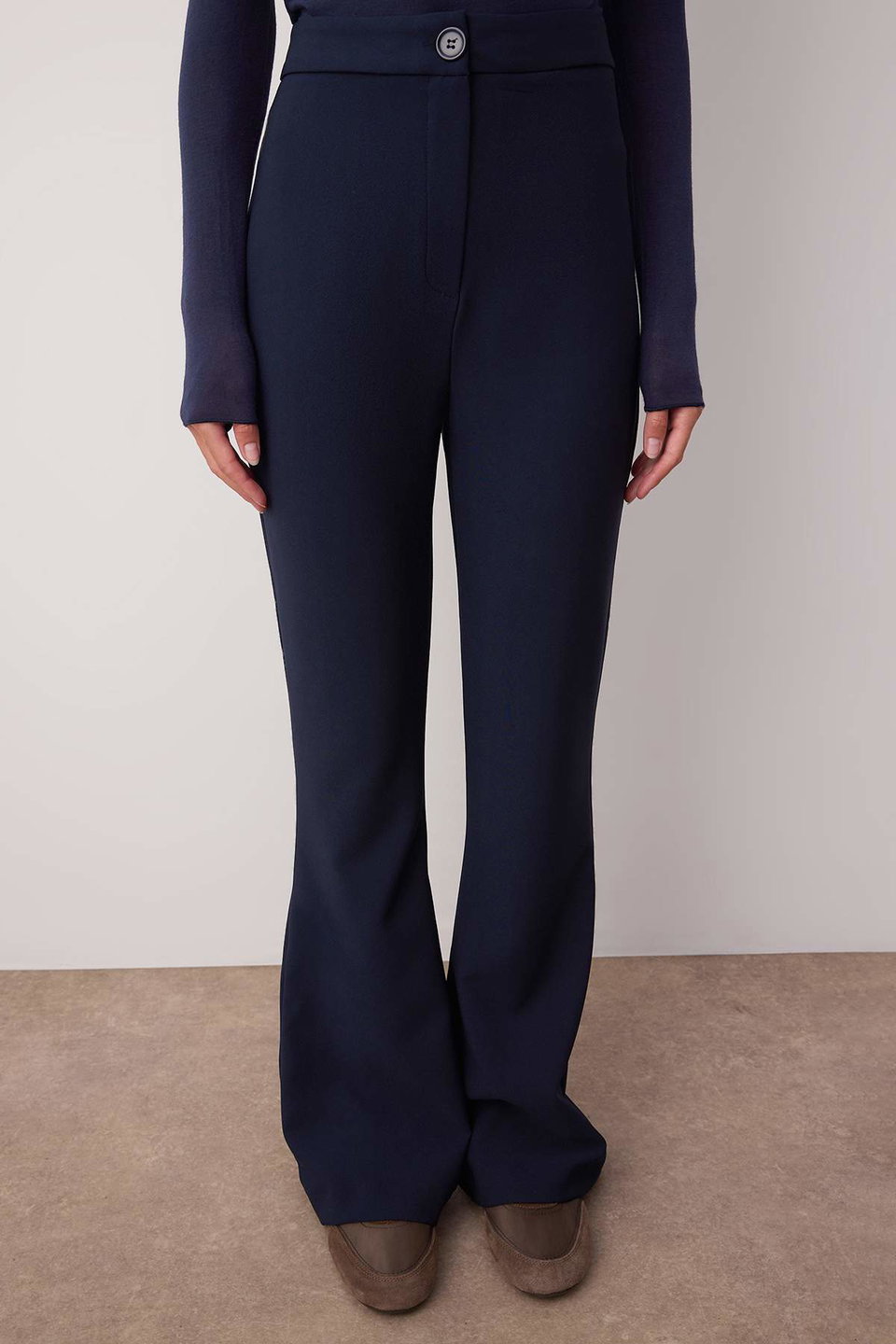 Spanish Leg Flare Bootcut Woven Fabric Pants Tofaw19Bb0581