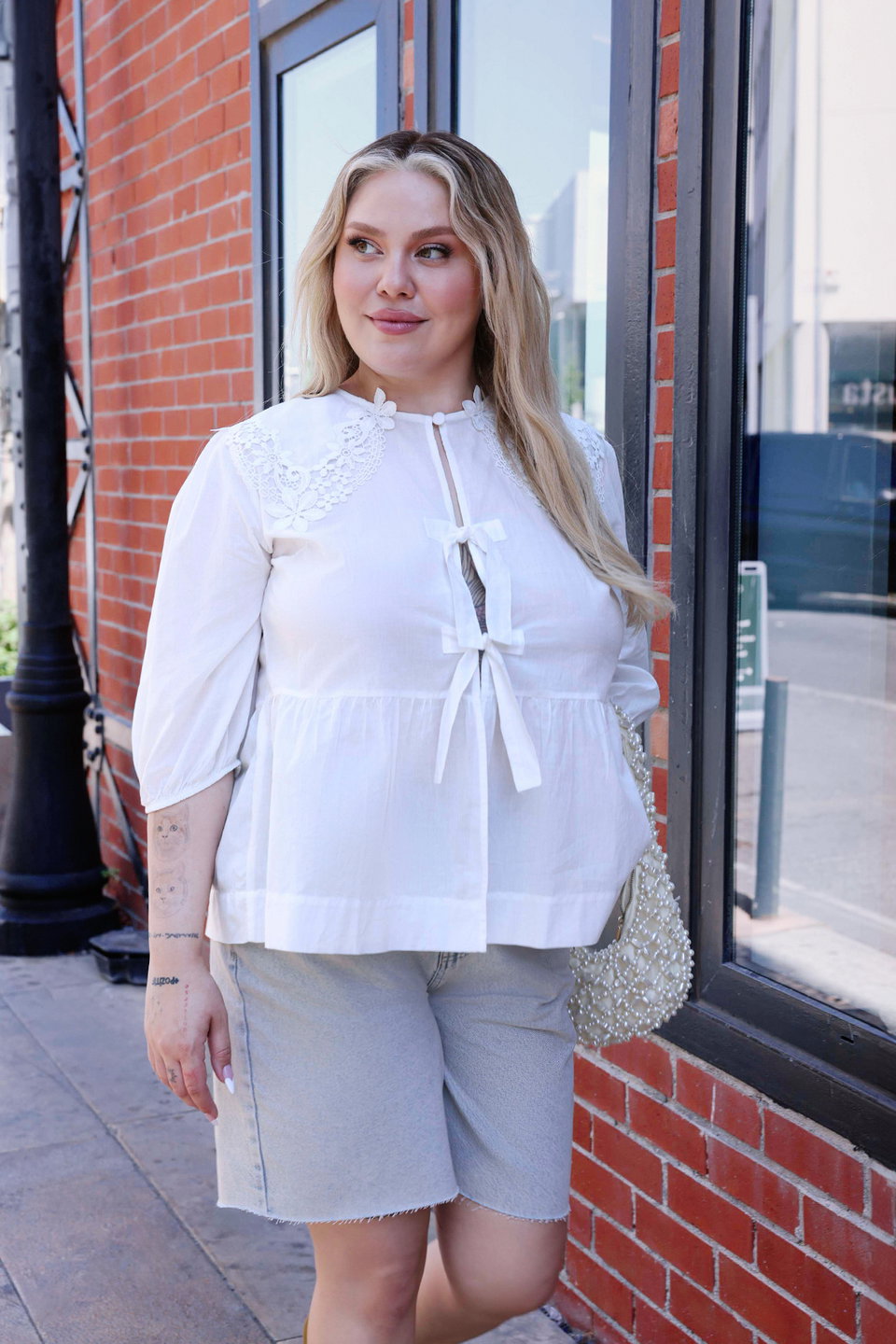 Wide Leg Cut Plus Size Shorts & Bermuda TBBSS25AP00008