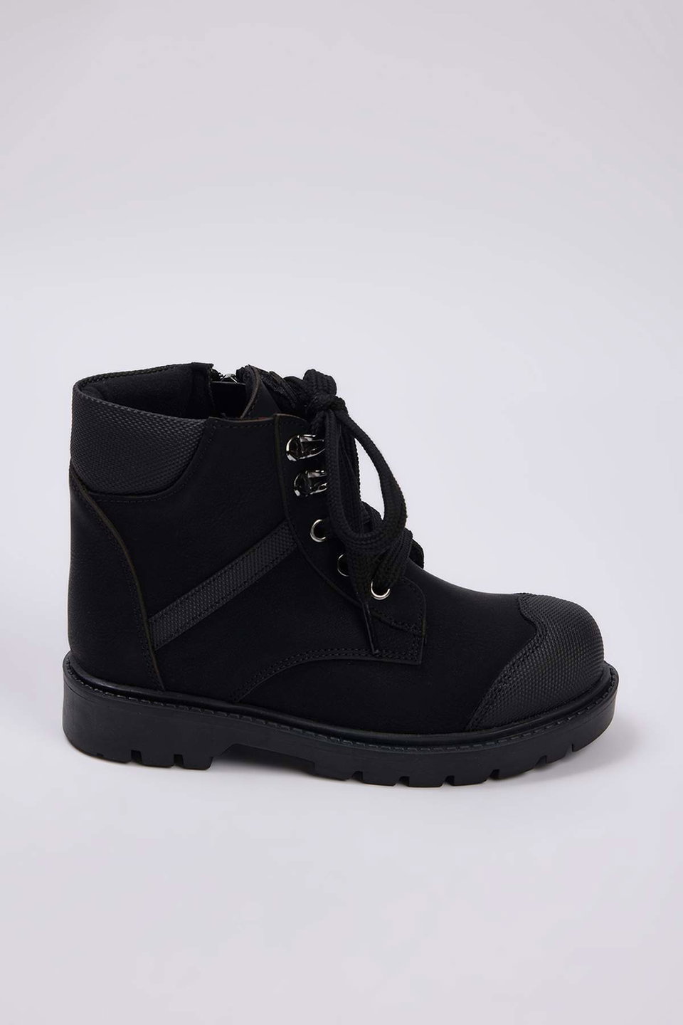 Zippered and Lace-Up Kids Combat Boots for Big Boys TAKAW26BO00006