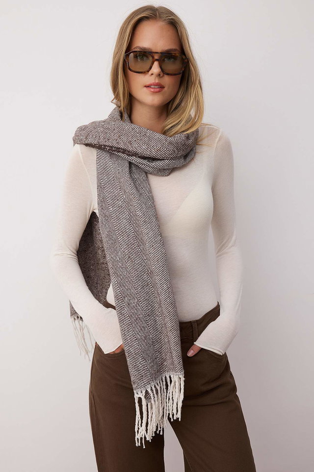 Brown - Mink Women's Soft-textured Scarf TWOAW22AT0039