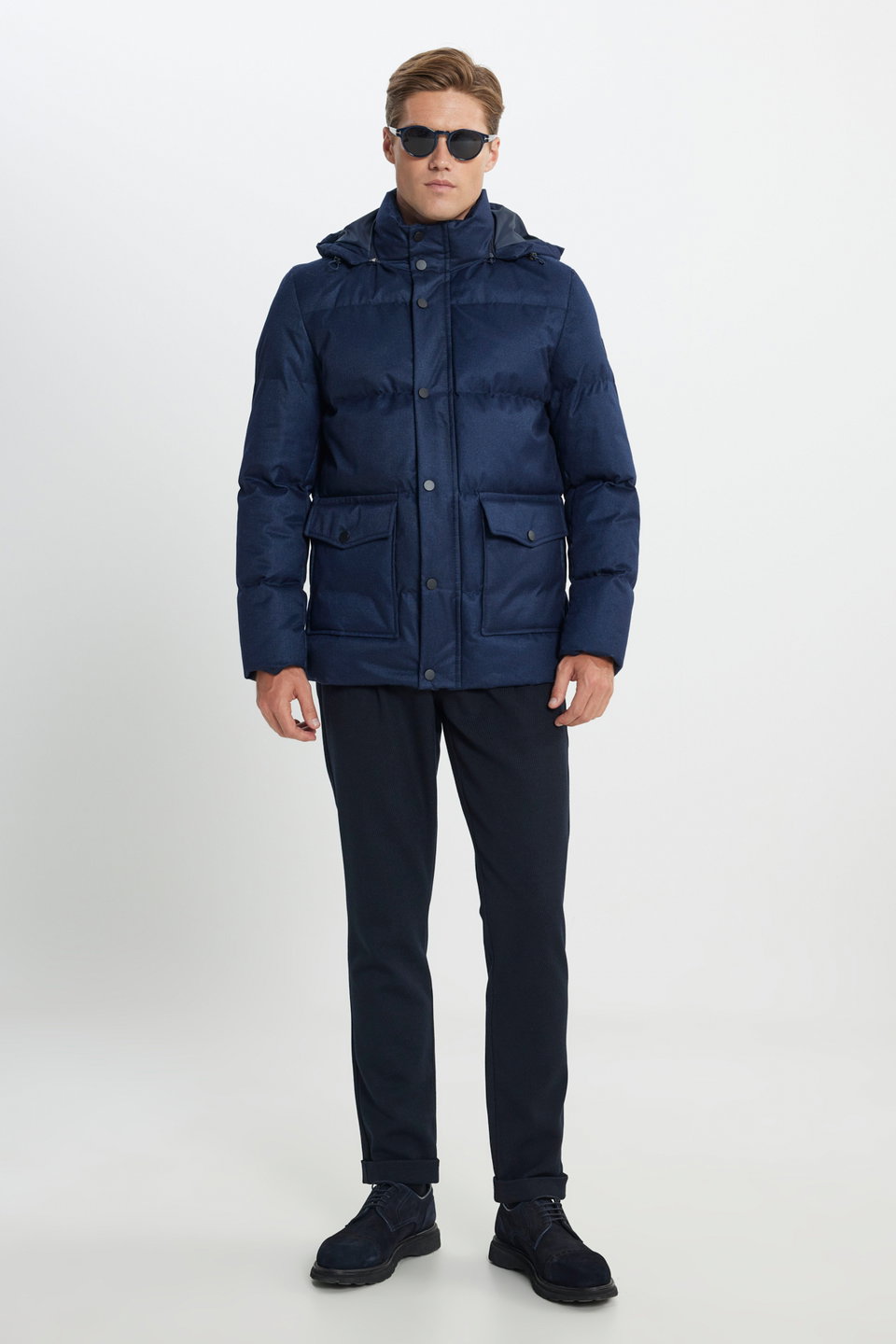 Men's Standard Fit Normal Cut Hooded Coat