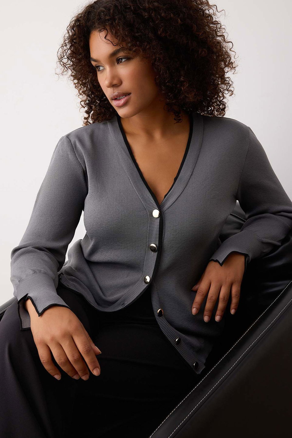 Button Detailed Striped Knitwear Cardigan TBBAW24AV00014