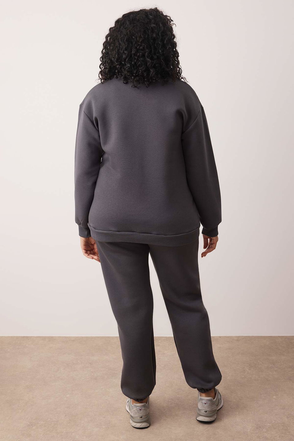 Thick Fleece Lined Zippered Stand-up Collar Jogger Knitted Tracksuit TBBAW26TS00003