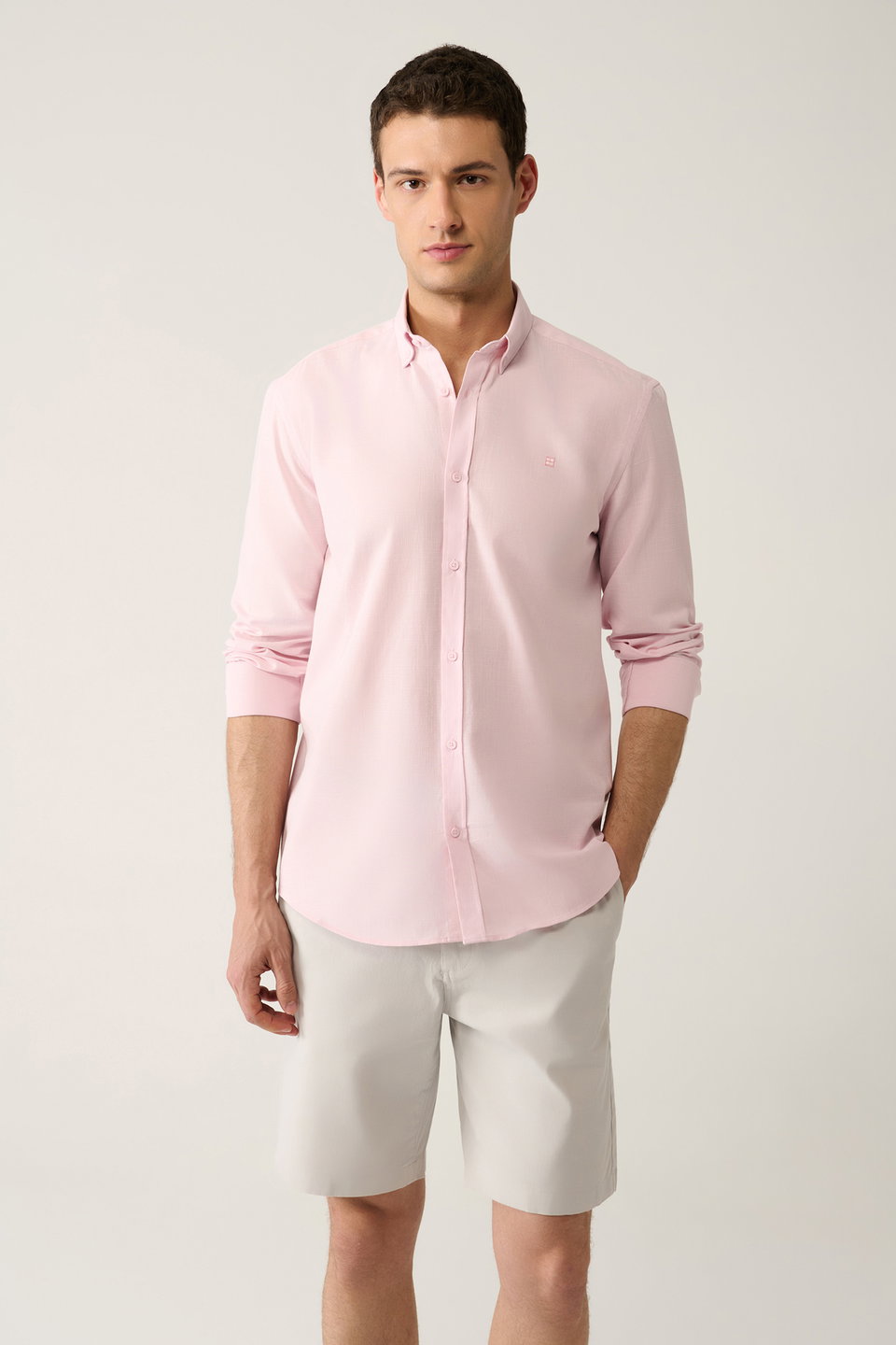 Men's linen textured shirt e002141