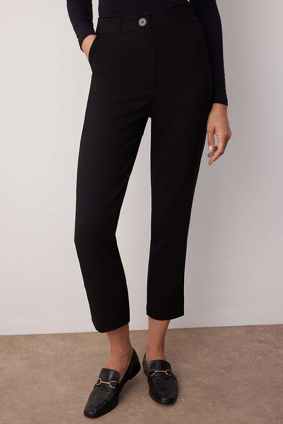 Basic Cigarette Skinny Leg Woven Fabric Trousers TWOSS19ST0038