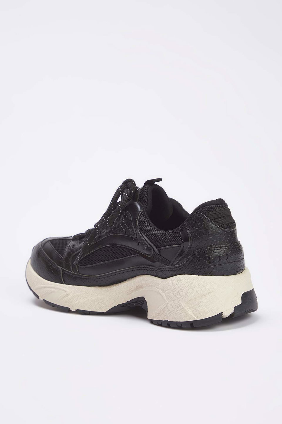 Textured Leather Detailed Lace-Up Women's Sneakers TAKAW26SN00015