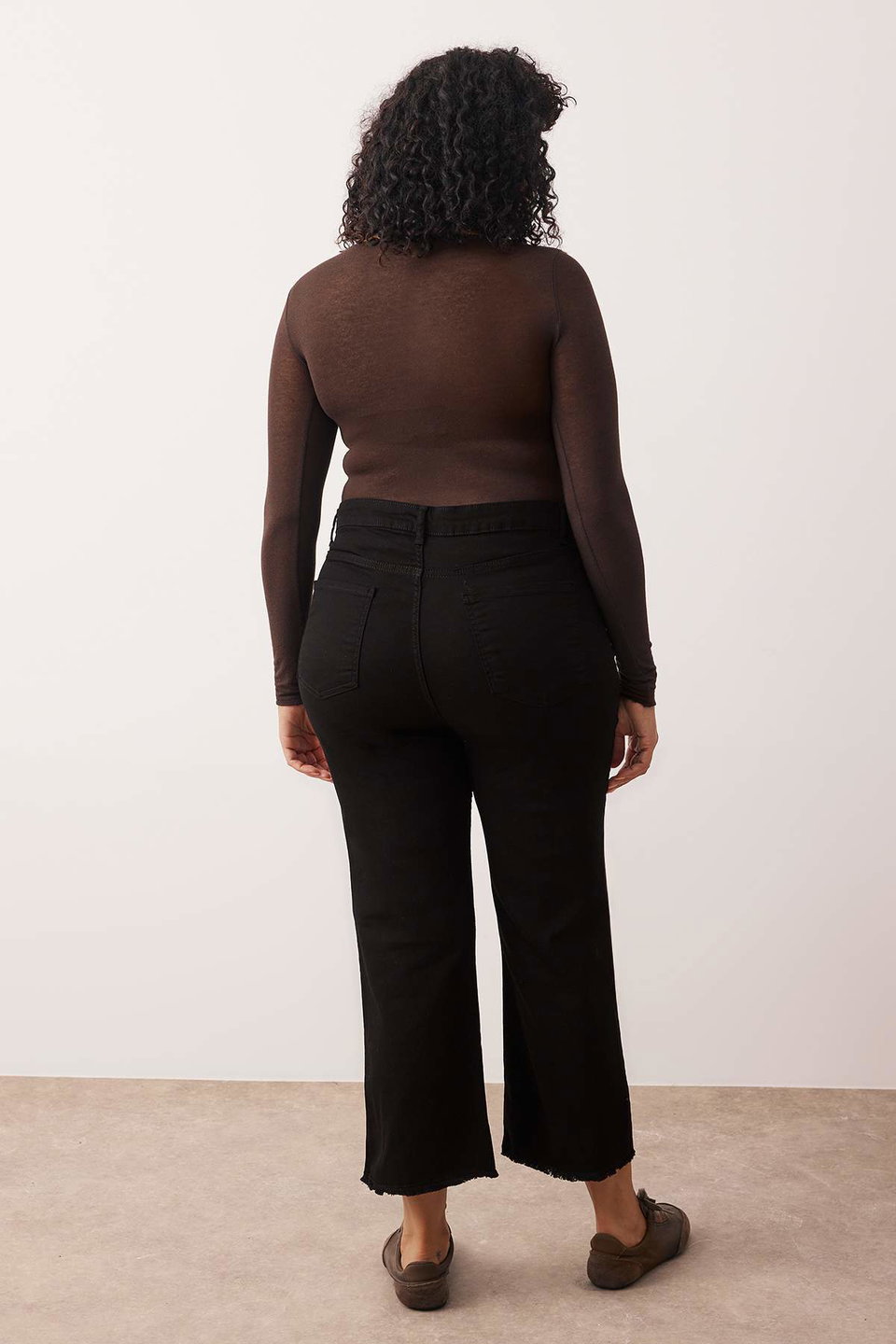 Non-fading High Waist Comfort Short Leg Culotte Fit Jeans TBBSS23AR00014