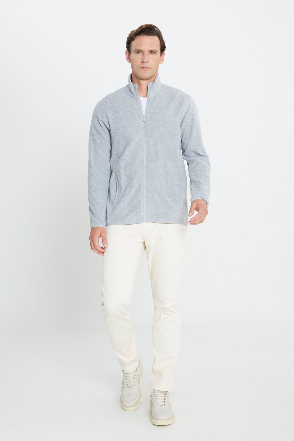 Men's Anti-pilling Non-Pilling Standard Fit Normal Cut Stand Collar Sweatshirt Fleece Jacket