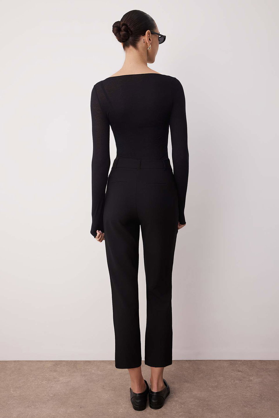 Basic Cigarette Skinny Leg Woven Fabric Trousers TWOSS19ST0038