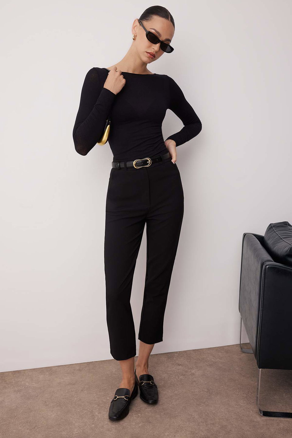 Basic Cigarette Skinny Leg Woven Fabric Trousers TWOSS19ST0038