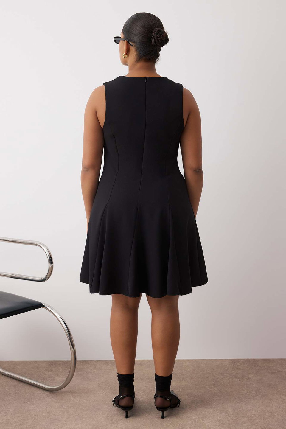 Bow A-Line/Waist Open Mini Woven Plus Size Dress TBBAW26AH00007