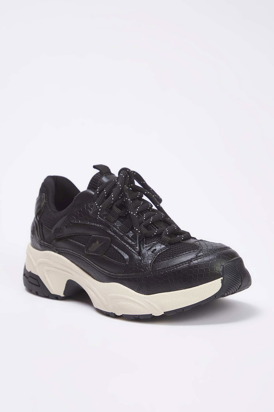 Textured Leather Detailed Lace-Up Women's Sneakers TAKAW26SN00015