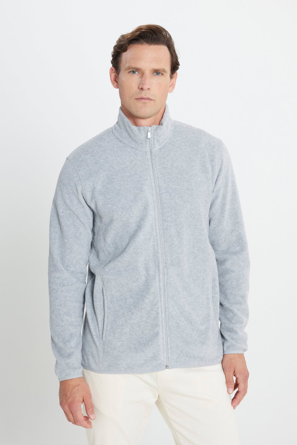 Men's Anti-pilling Non-Pilling Standard Fit Normal Cut Stand Collar Sweatshirt Fleece Jacket