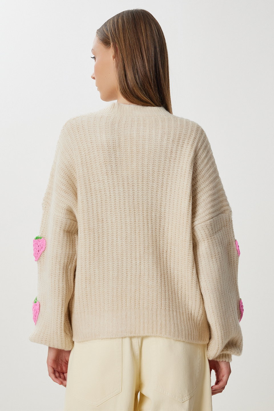 Women's Strawberry Motif Oversize Knitwear Cardigan PF00008