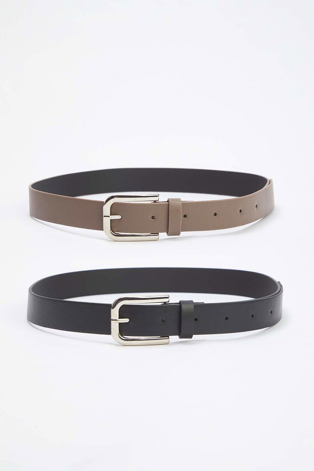 Black-Mink - Black-Mink 2-Pack Leather Look Belt TWOAW26KE00002