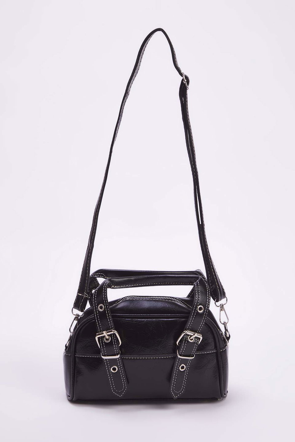 Contrast Stitched Women's Bowling Small Mini City Hand and Shoulder Bag TAKAW26OC00015