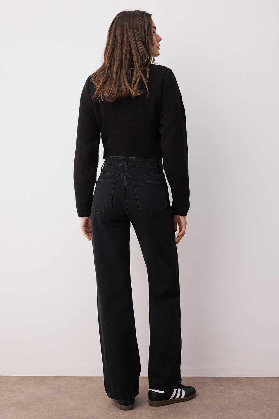 High Waist Wide Leg Smoke Jeans TWOAW24JE00075