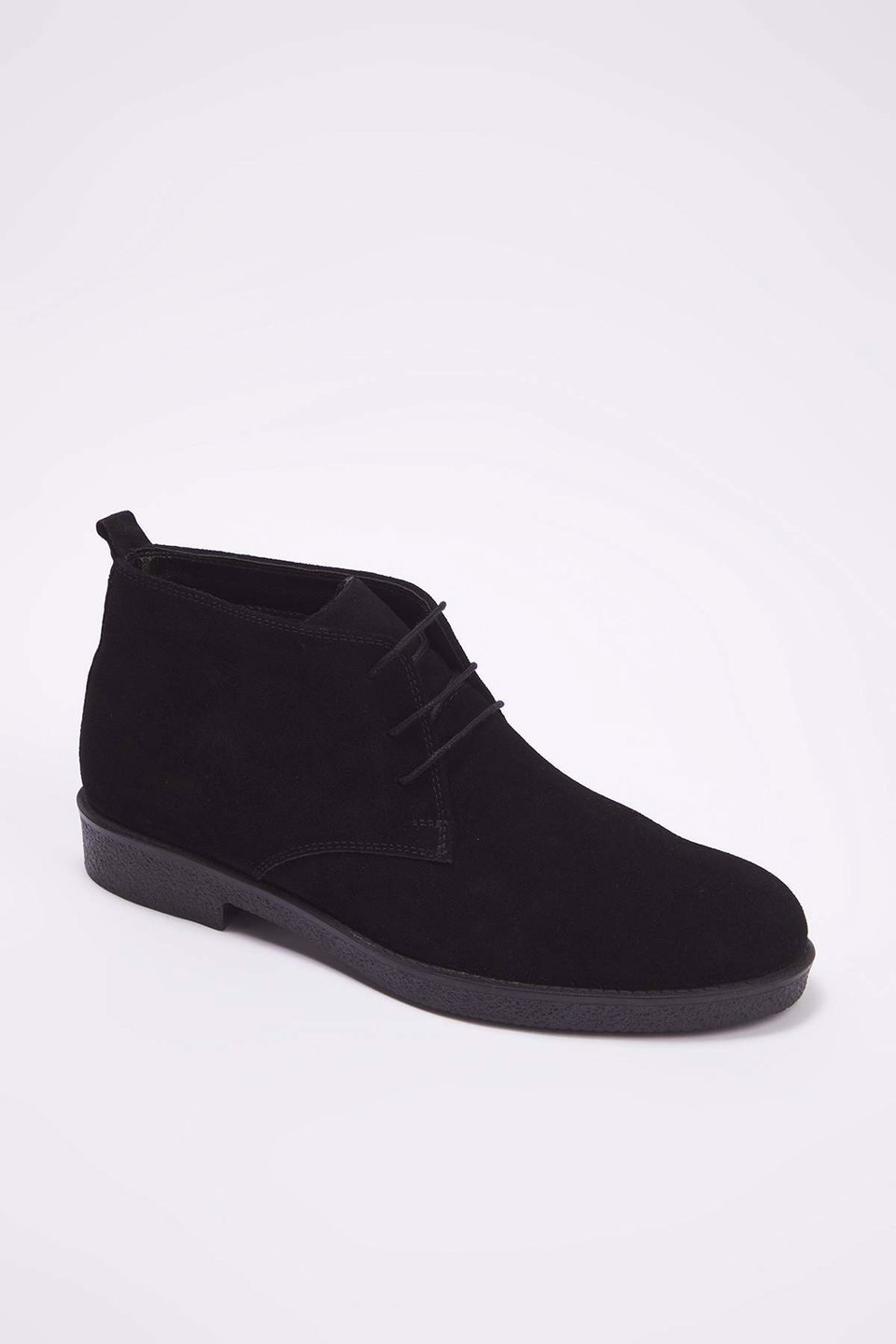 Genuine Leather Split Suede Lace-Up Detail Chelsea Boots TAKAW26BO00017