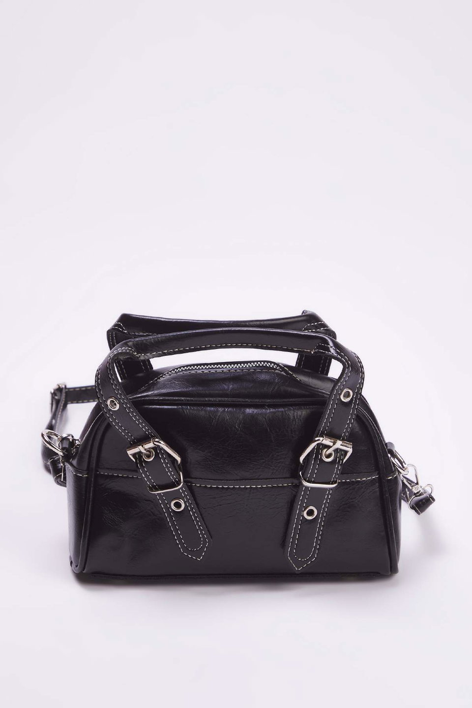 Contrast Stitched Women's Bowling Small Mini City Hand and Shoulder Bag TAKAW26OC00015