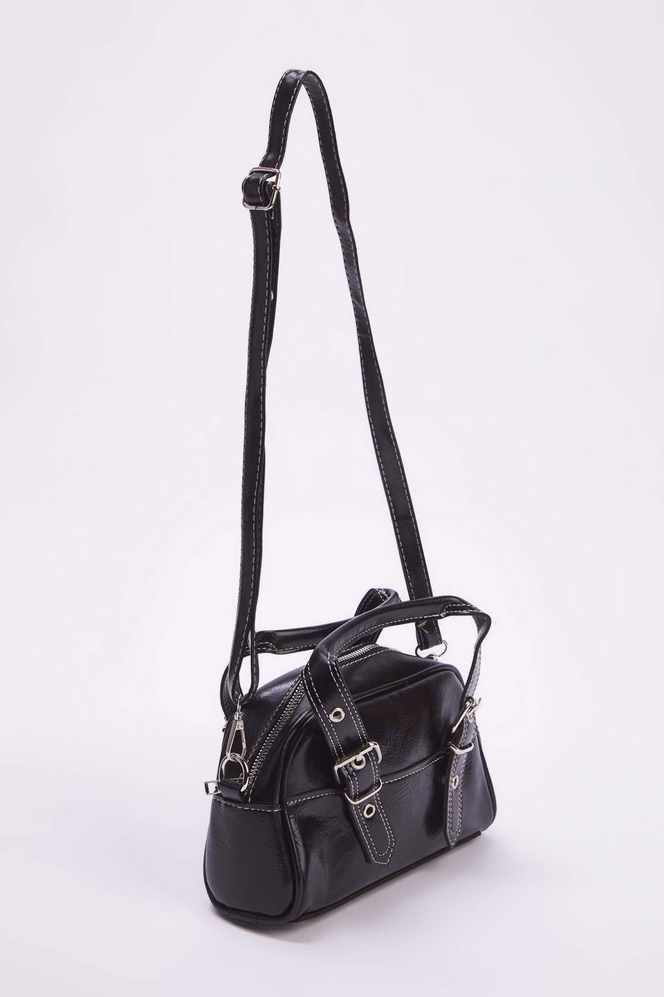 Contrast Stitched Women's Bowling Small Mini City Hand and Shoulder Bag TAKAW26OC00015