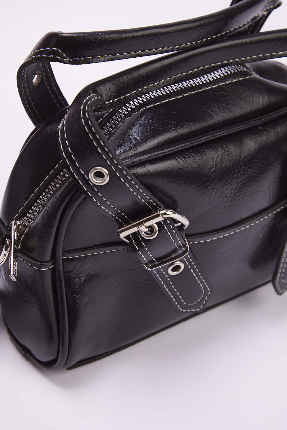 Contrast Stitched Women's Bowling Small Mini City Hand and Shoulder Bag TAKAW26OC00015