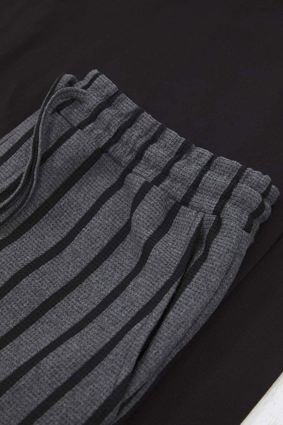 Regular Fit Striped Textured Knitted Pajama Set TMNAW26PT00006