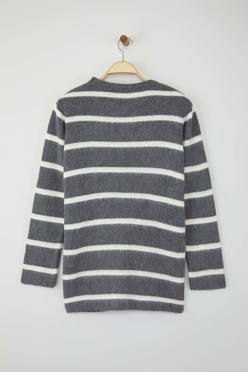 Striped Hairy Knit Sweater TCTAW26AK00004