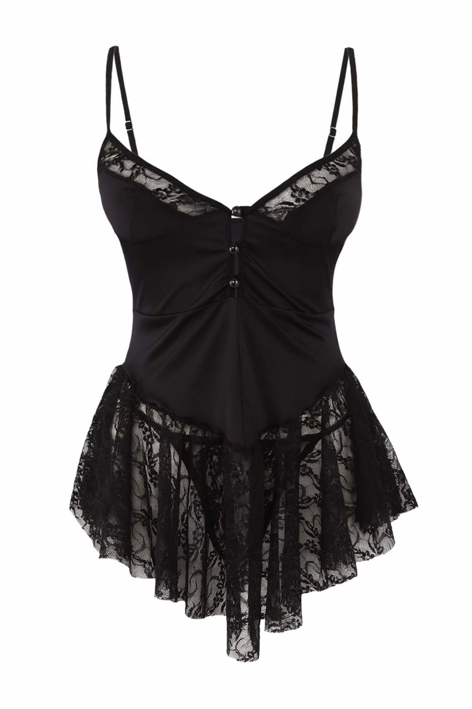 Lace Buttoned Suspender Coverless Pantyhose Babydoll/Fantasy Nightgown THMAW26LL00003