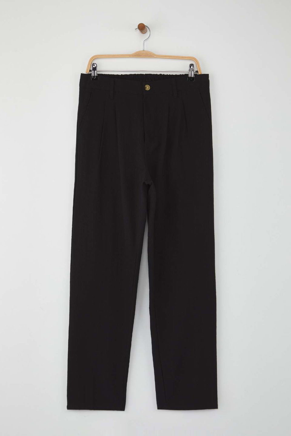 Pleated Comfortable Linen Look Cotton Trousers TMNAW26PL00003