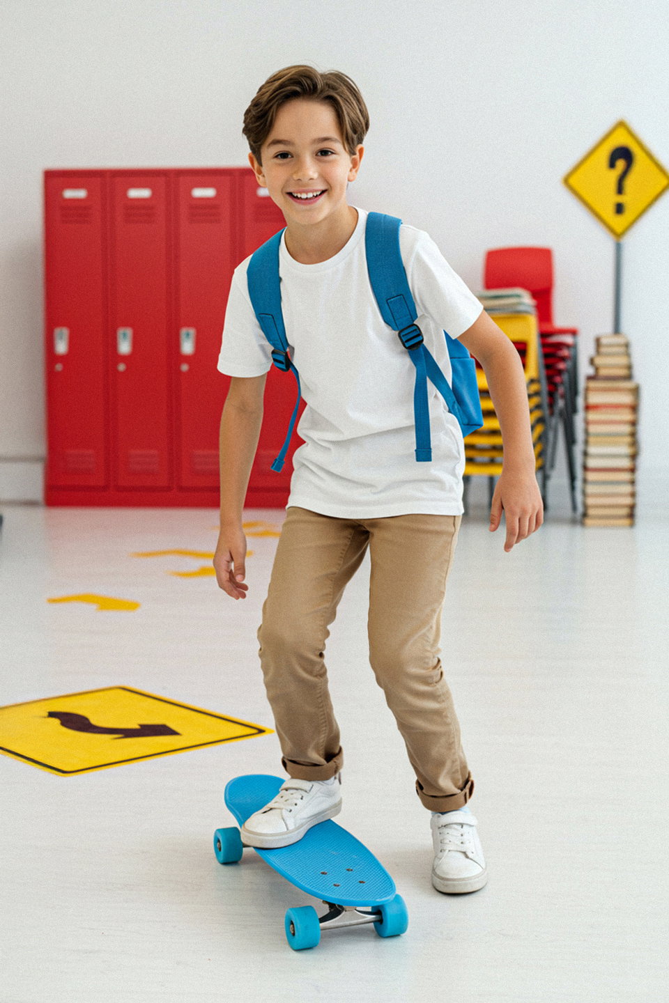 100% Cotton Elastic Waist Plain/Basic Woven Boys School Trousers TKDAW26PL00002