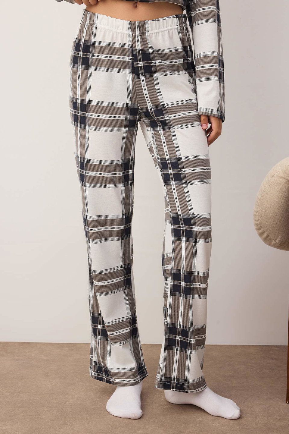 Sleep Themed Lamb Patterned Knitted Pajama Set THMAW26PT00046