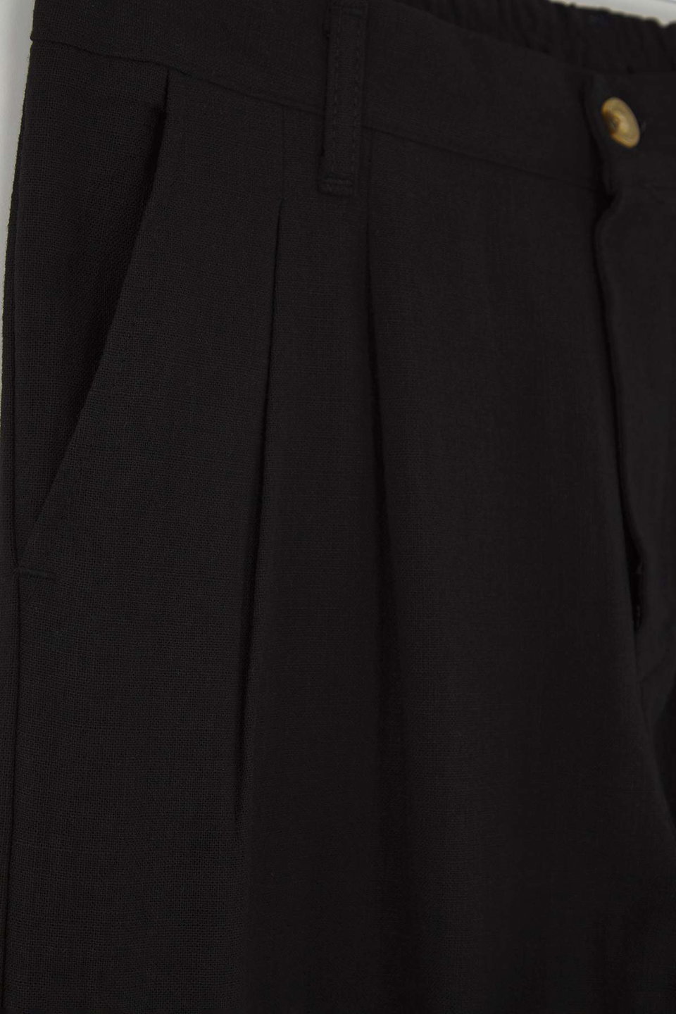 Pleated Comfortable Linen Look Cotton Trousers TMNAW26PL00003