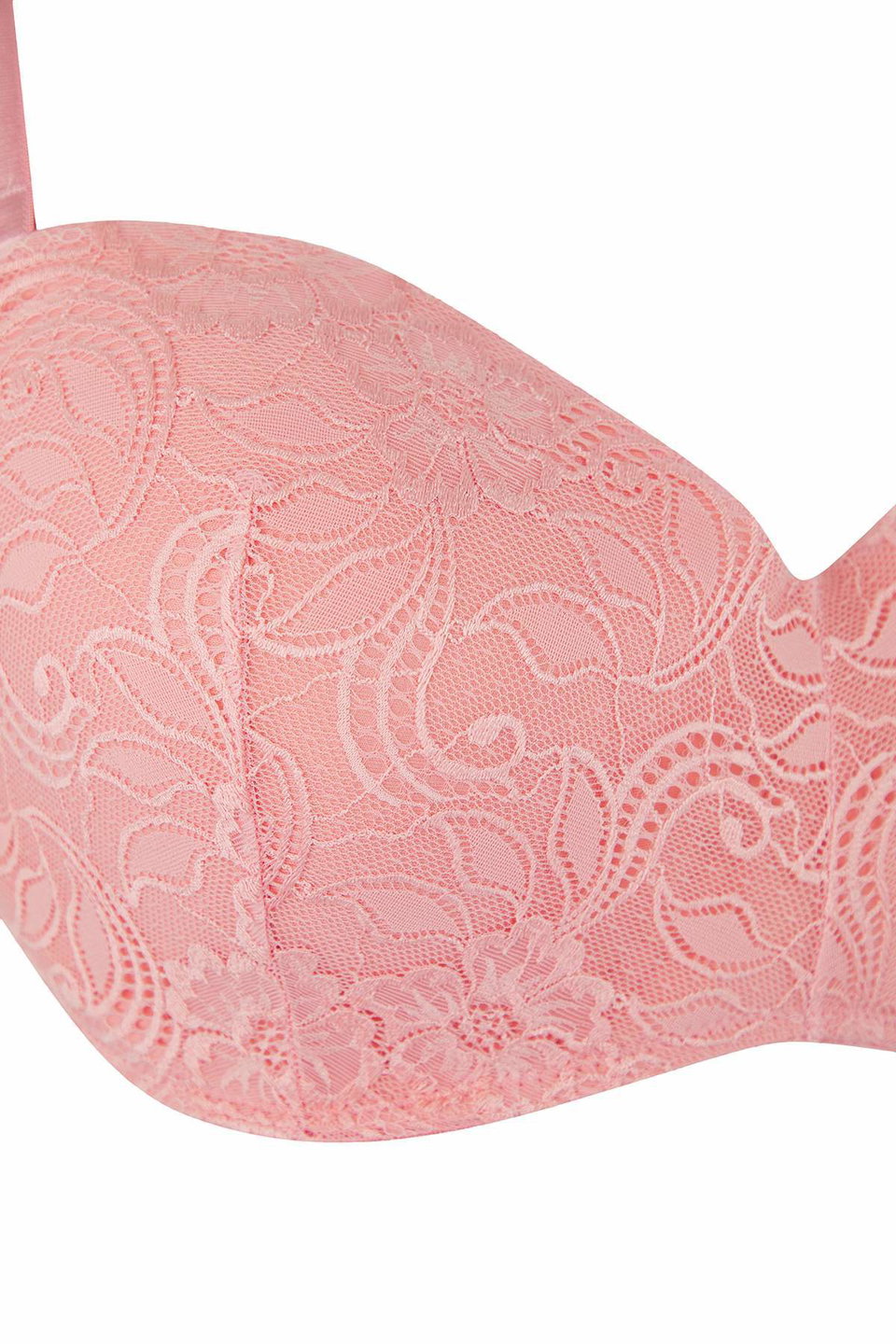 Removable Strap Covered Lace Lilyum Unpadded Strapless Plus Size Bra Tbbaw26Cw00006