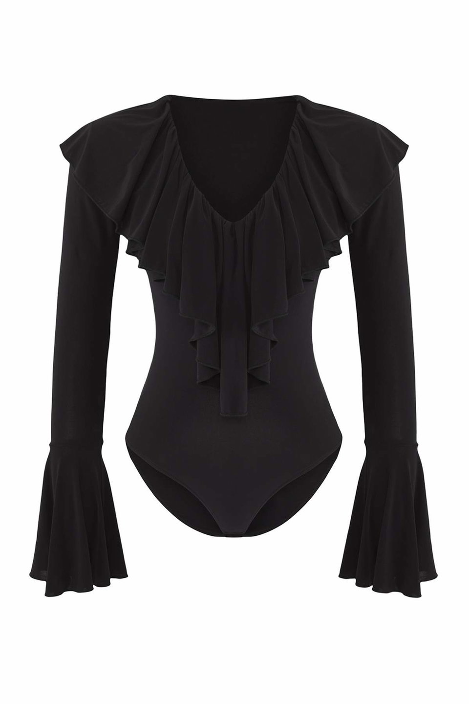 Limited Edition Plain V-Neck Long Knitted Sandy Bodysuit TPRAW26BD00020