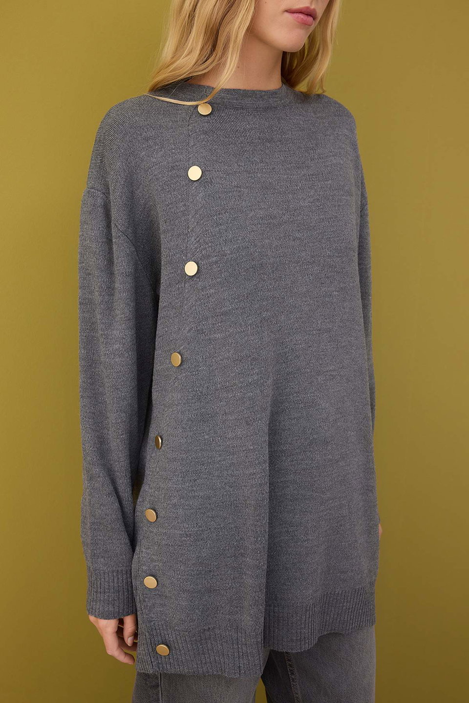 button detailed knitwear sweater tctaw26ak00013