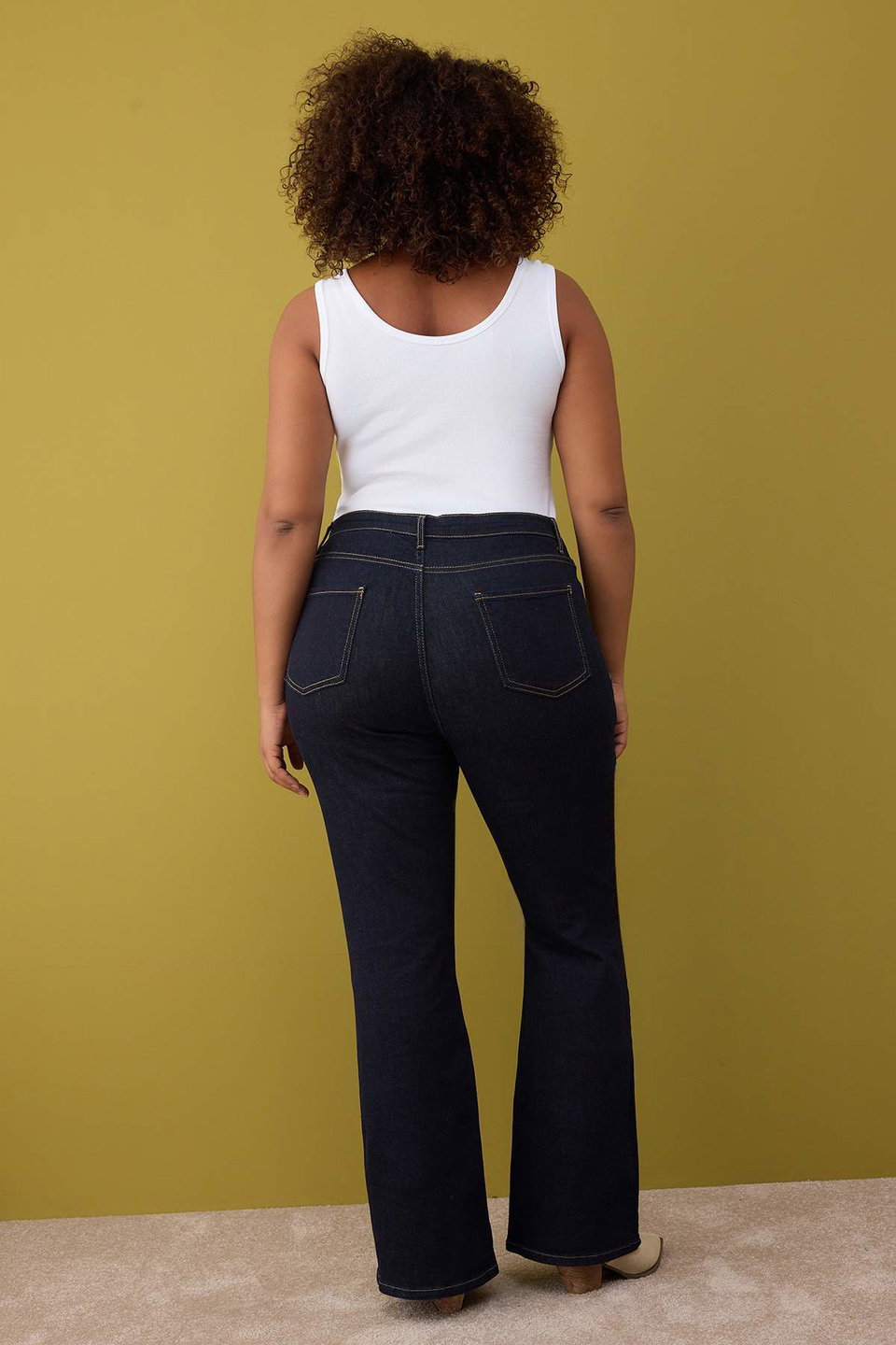 High Waist Flared Denim Plus Size Flare Jeans TBBAW26CJ00030