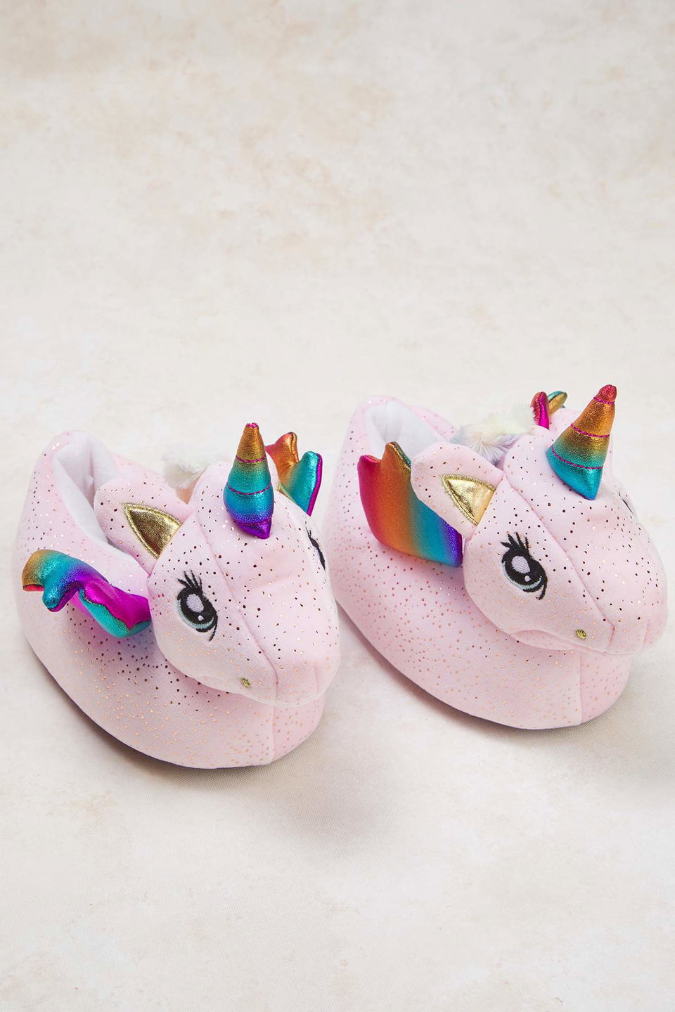 Unicorn Furry Kids Girls Home Slippers TAKAW26ER00015