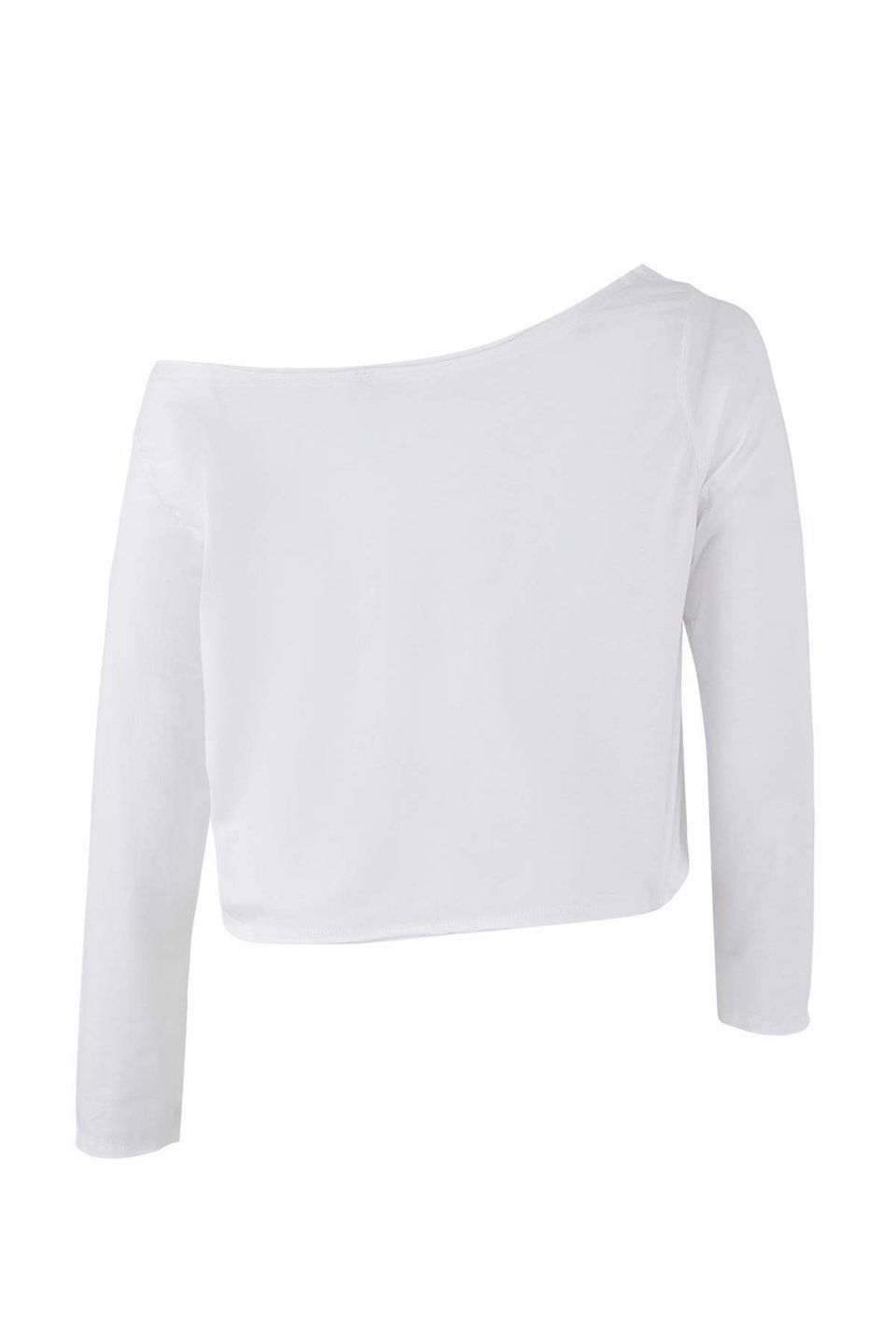 2-Pack 100% Cotton Asymmetrical Boat Neck Crop Knit T-Shirt TBBAW26BF00001