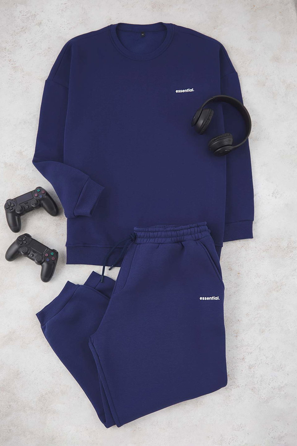 Plus size oversize/wide cut printed sweatshirt-sweatpants set tmnaw25ts00001
