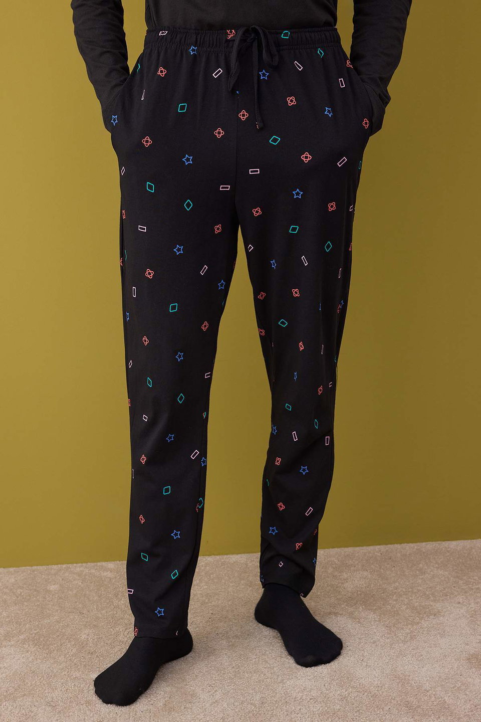 Regular Fit Printed Knitted 100% Cotton Pajama Set TMNAW24PT00012