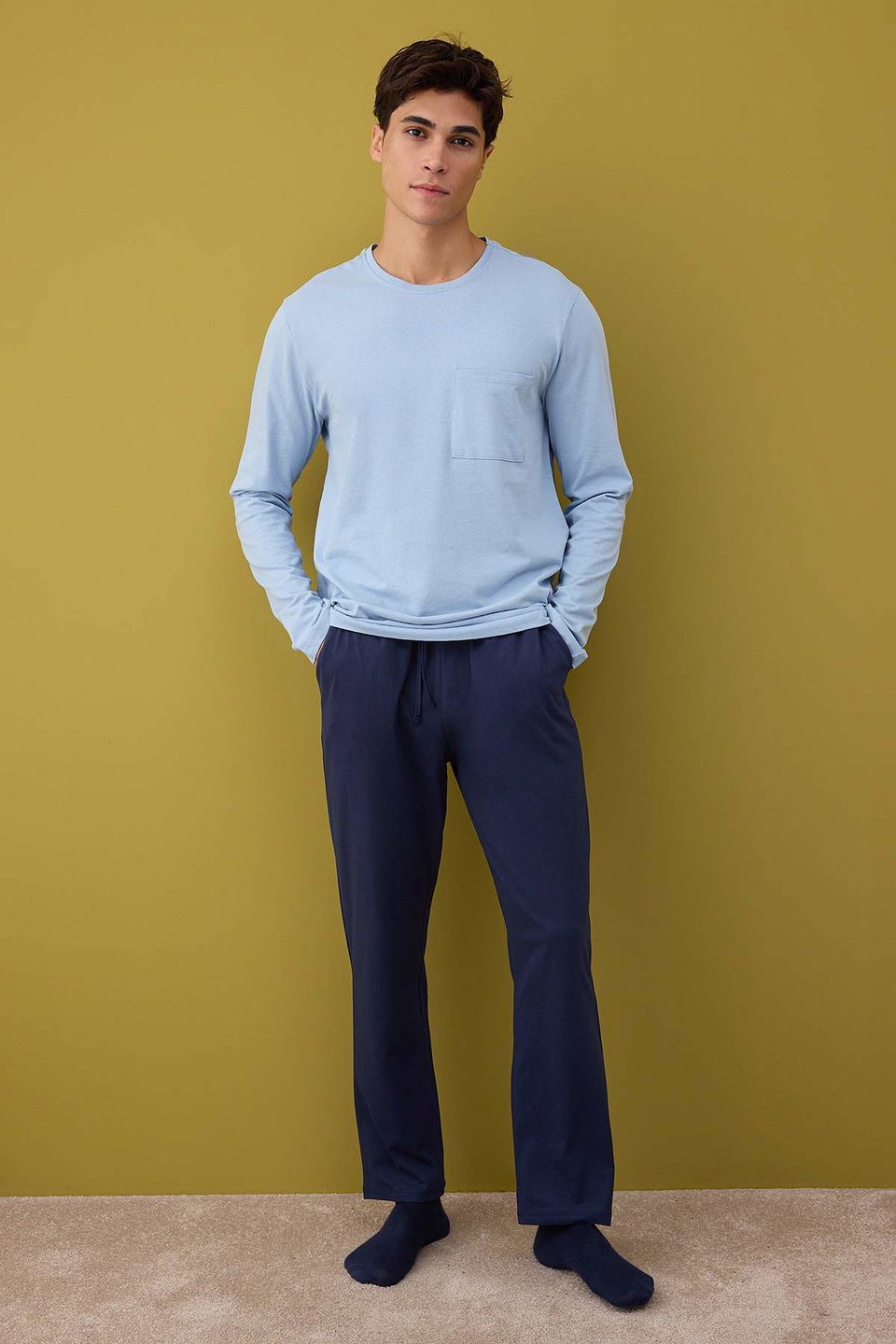 Regular Fit 100% Cotton Knitted Pajama Set TMNAW26PT00005