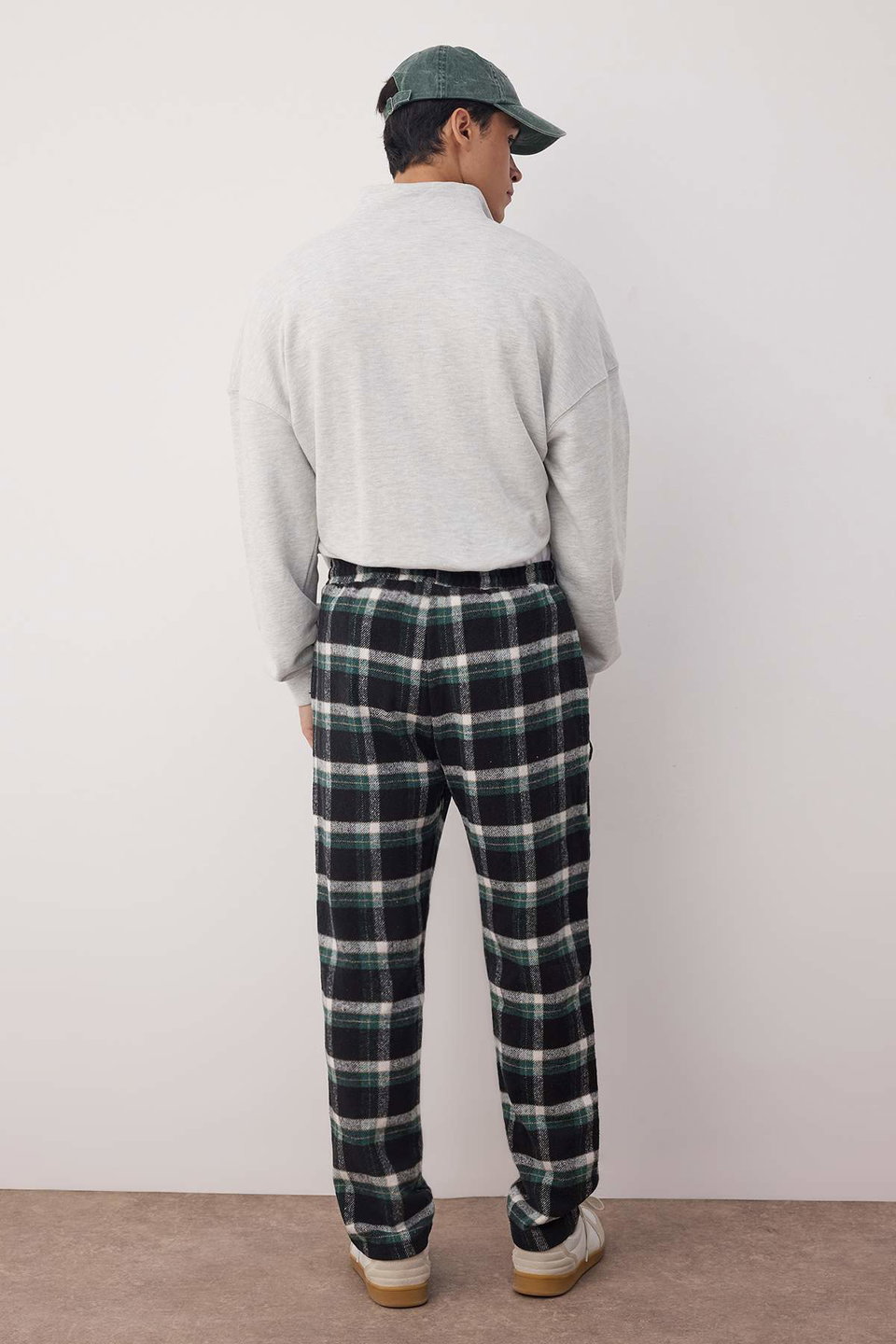 Multicolored Plaid Woven Regular Unisex Pajama Bottoms Tracksuit THMAW21PJ0013
