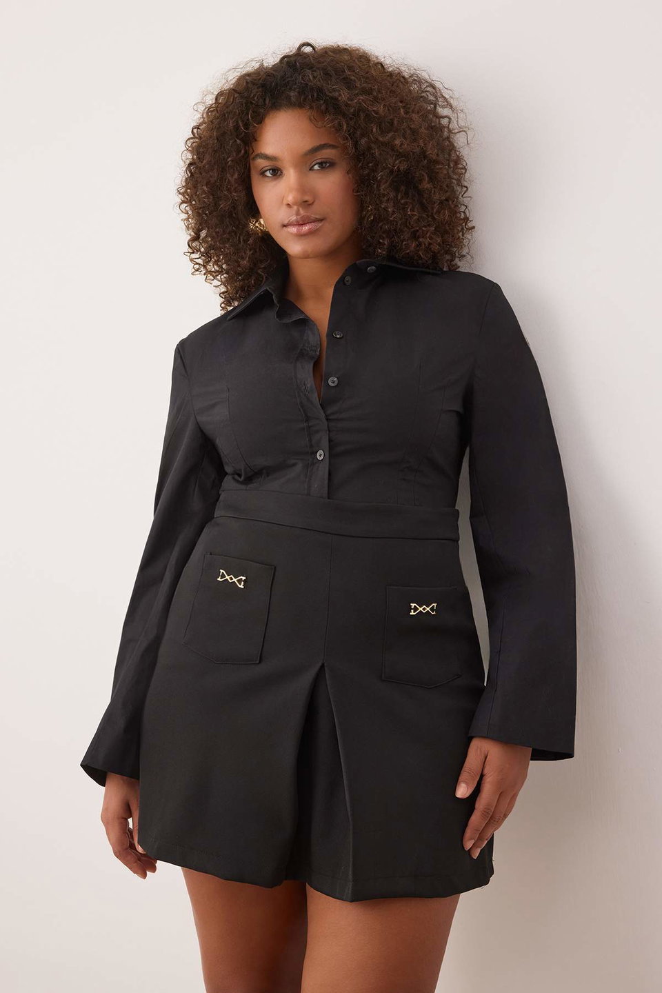 Pocket Accessory Detailed Mini Woven Plus Size Skirt TBBAW26AP00002