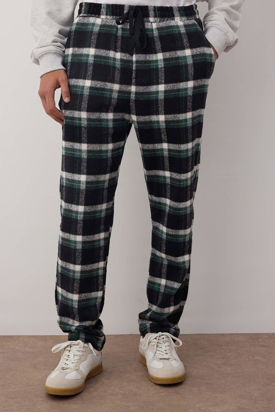 Multicolored Plaid Woven Regular Unisex Pajama Bottoms Tracksuit THMAW21PJ0013