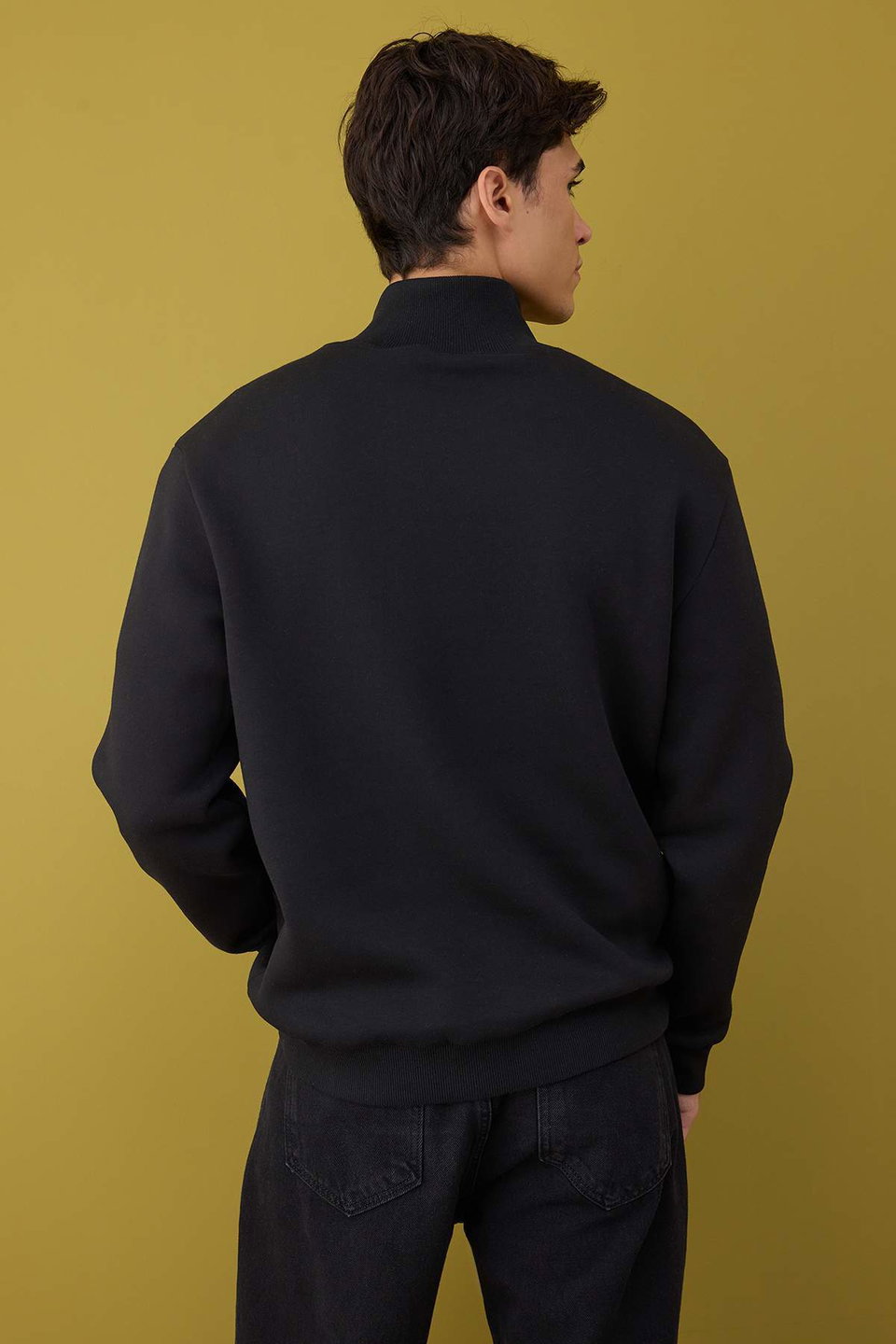 Regular/Normal Cut Stand Collar Thick Polar Fleece Sweatshirt TMNAW26SW00021
