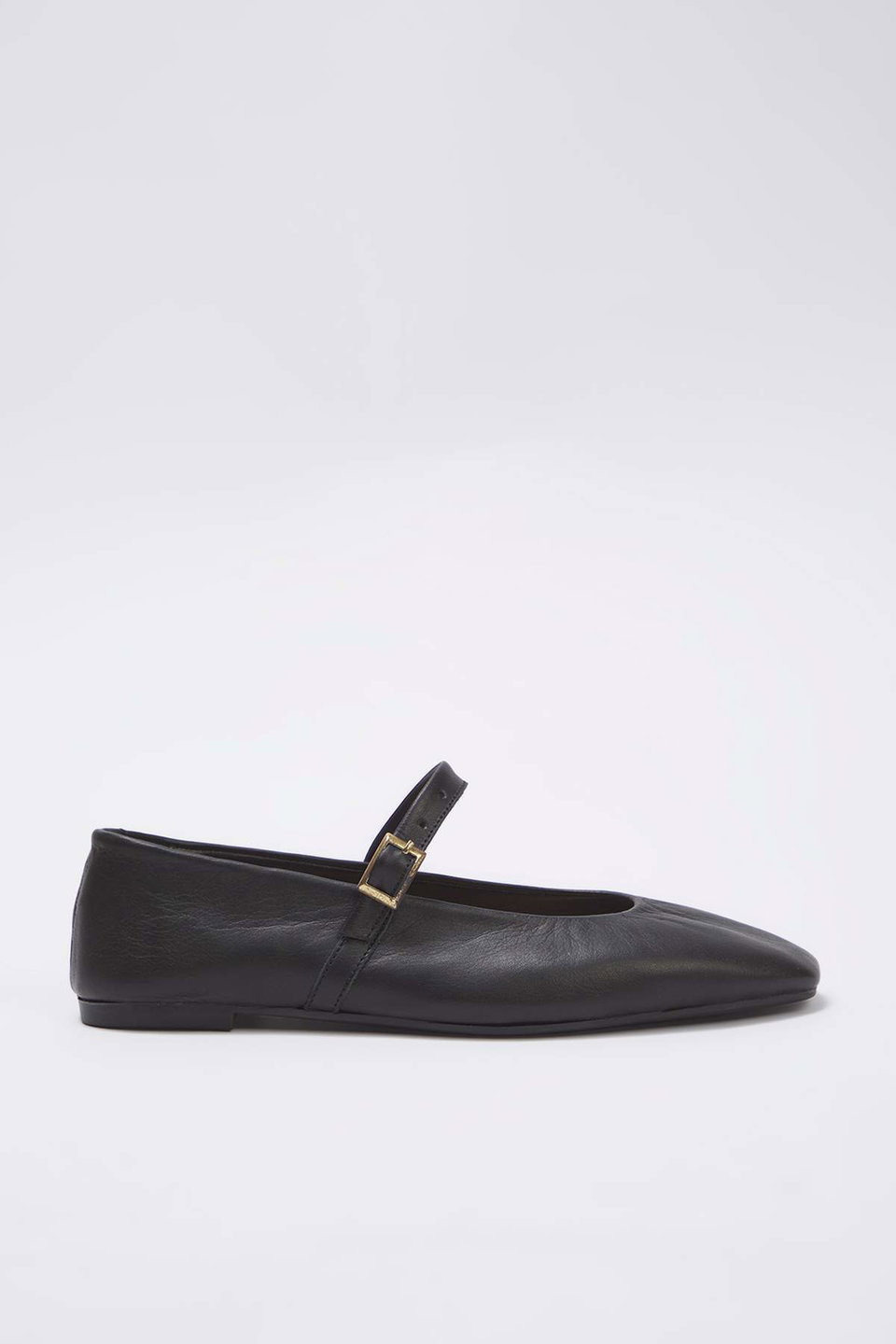 Genuine Leather Square Toe Women's Ballerinas TAKAW26BE00009