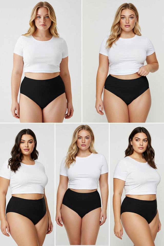 Schwarz - Brown-Multicolored 5-Pack Cotton High Waist Classic Plus Size Panties TBBSS25CM00013