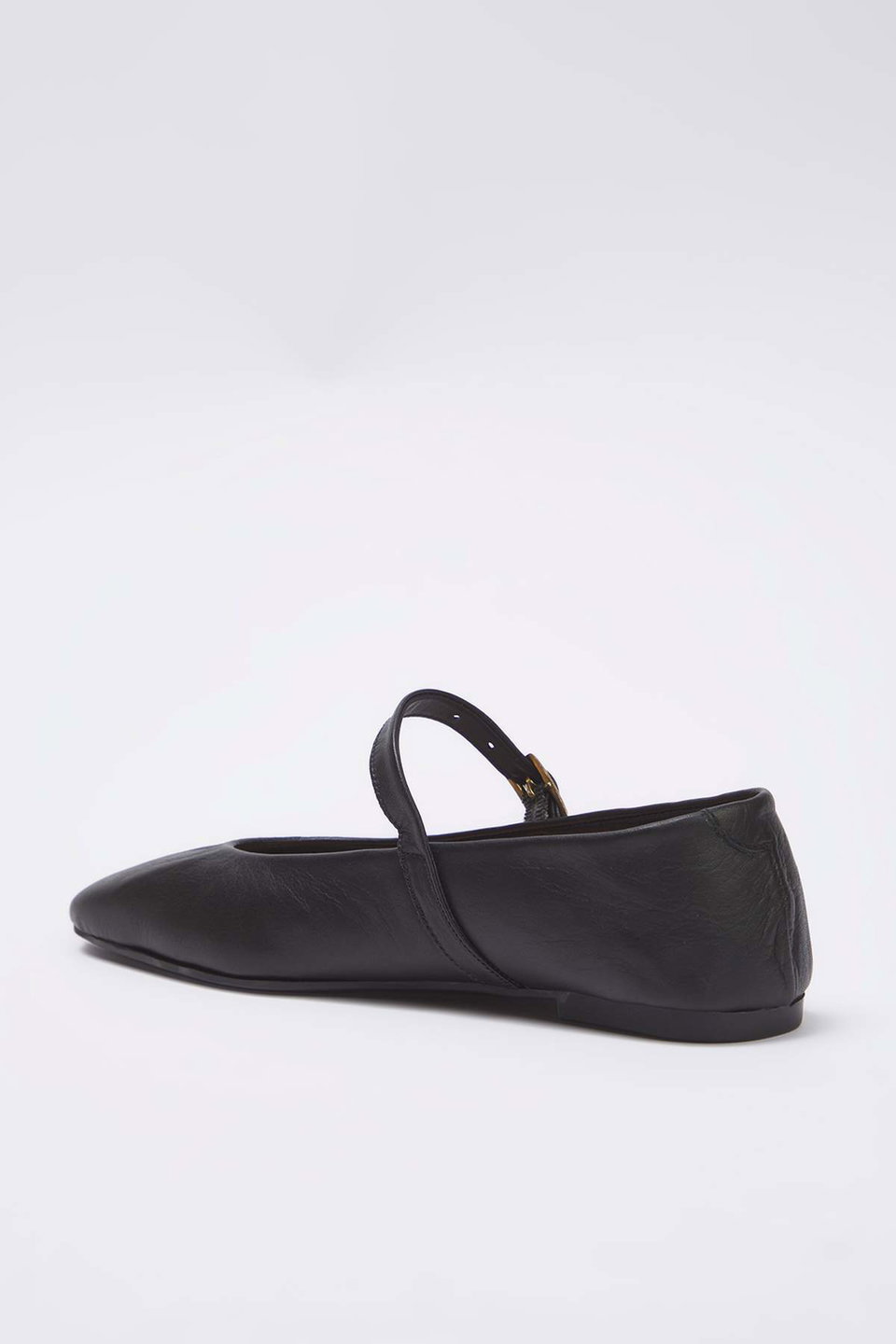 Genuine Leather Square Toe Women's Ballerinas TAKAW26BE00009
