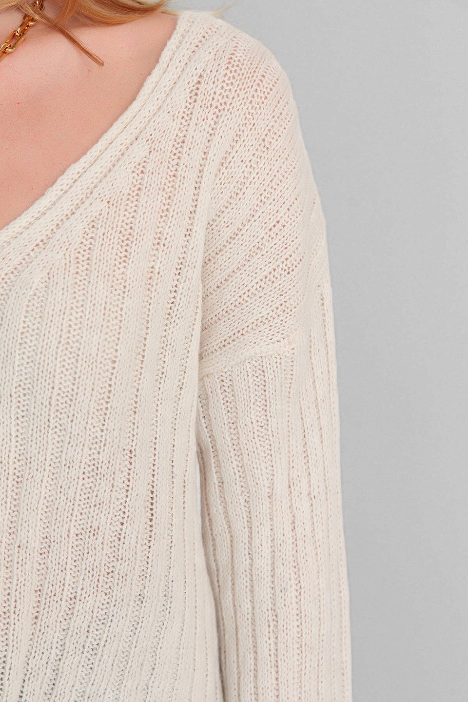 Mercerized Look Wool Wide Pattern Basic Knitwear Sweater TWOAW23KZ01844