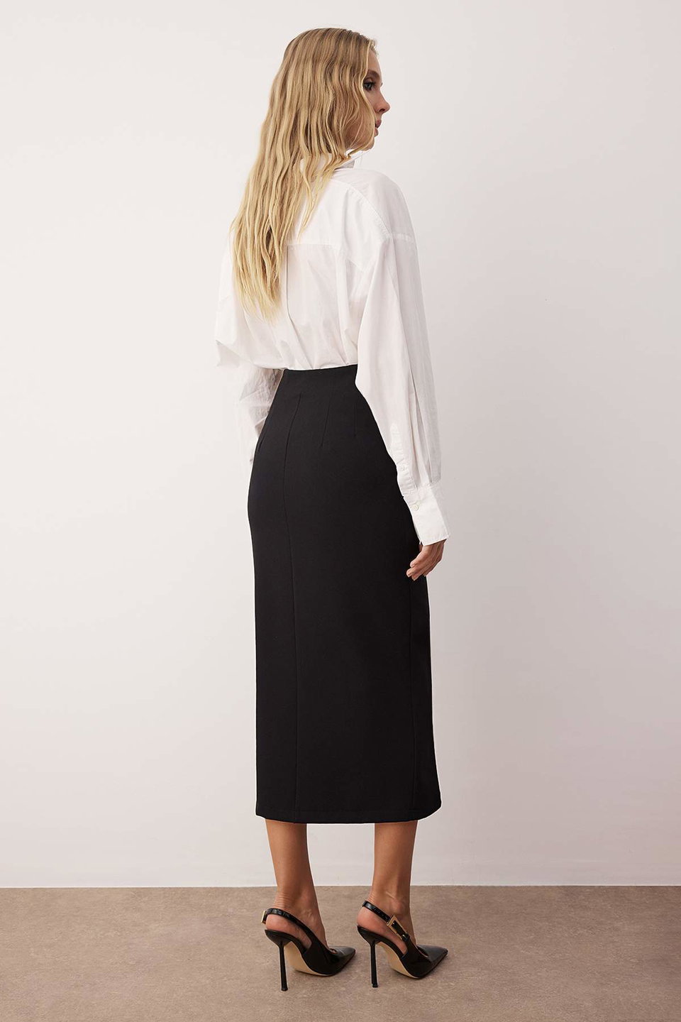 Snap-Adjustable Midi Woven Party Skirt TPRAW26ET00006